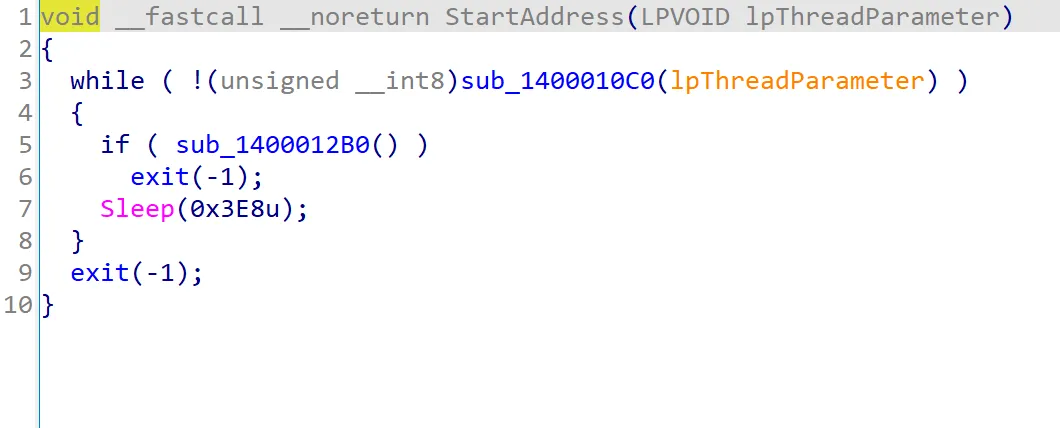 Image of a function calling 2 anti-debugger functions