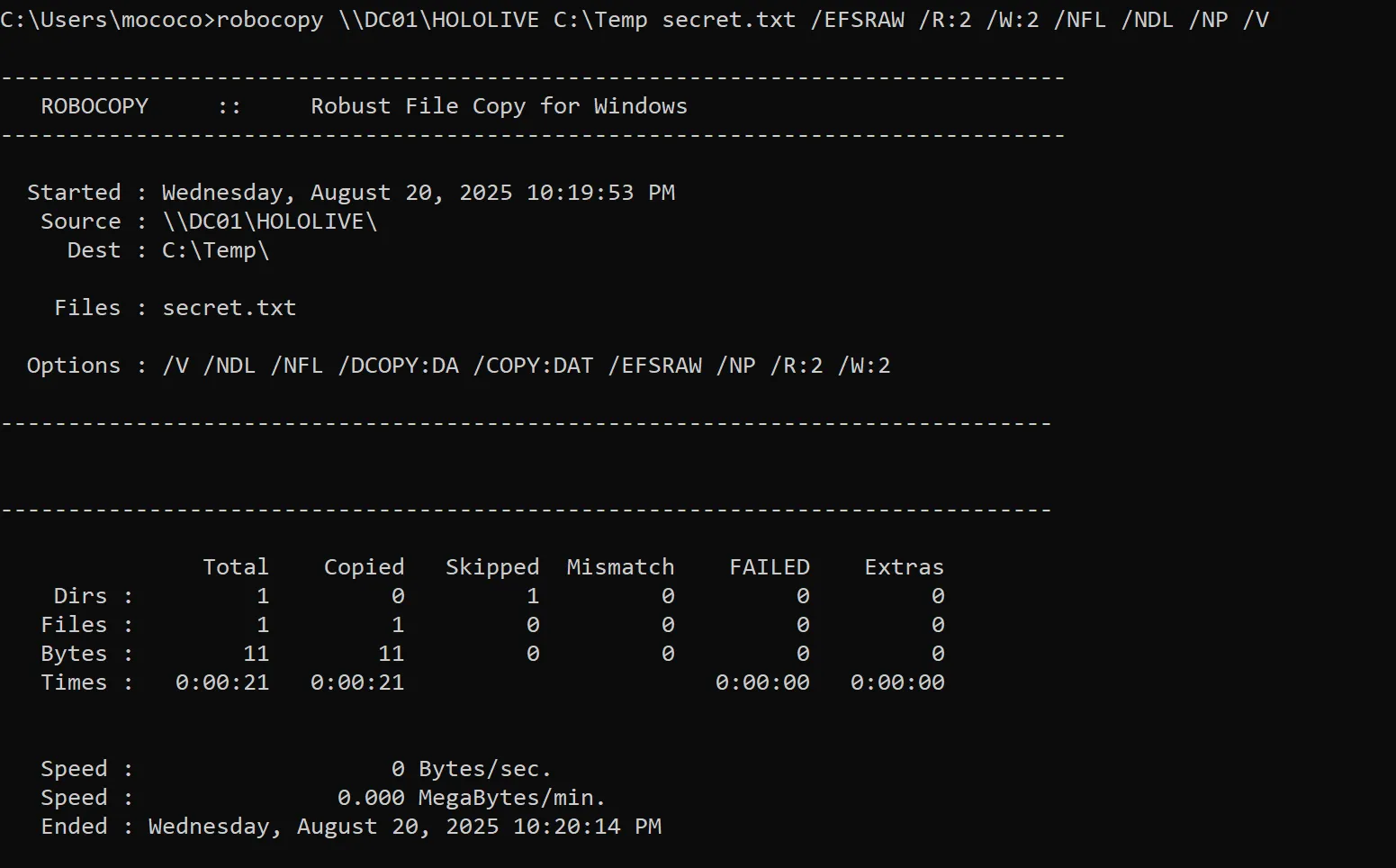 Backing Up Encrypted File