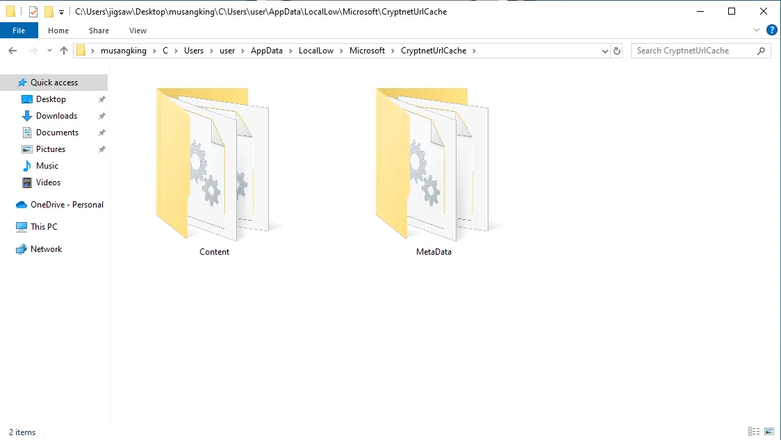 Image of certutil related files