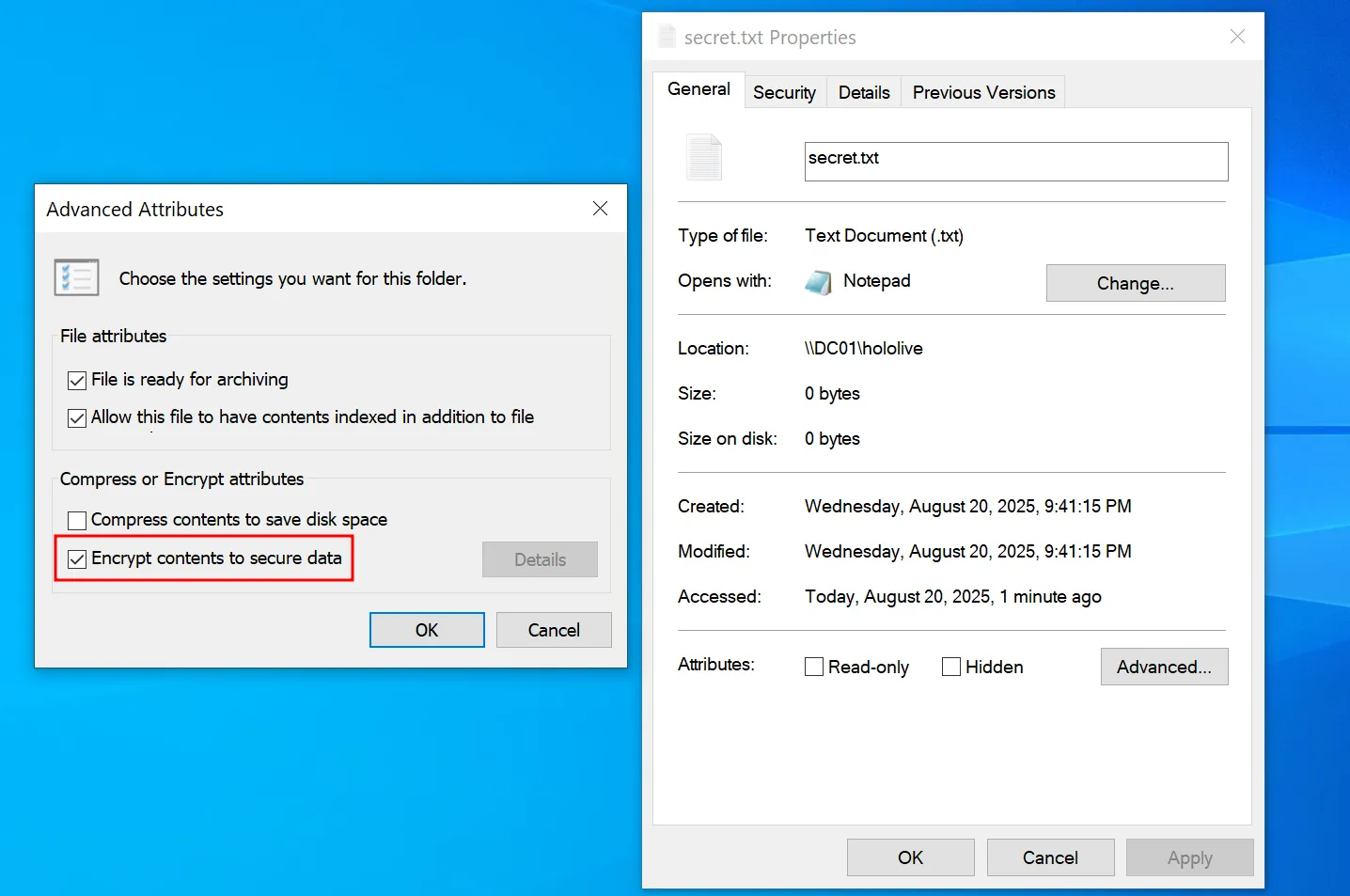Encrypting Contents of the File