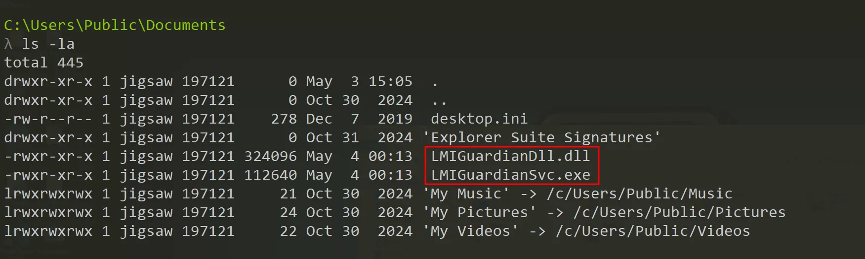 Image of the files dropped from the 3rd stager