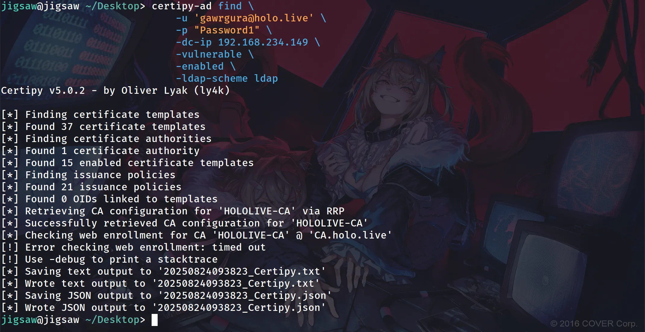 Finding Vulnerable Certificate Templates with Certipy