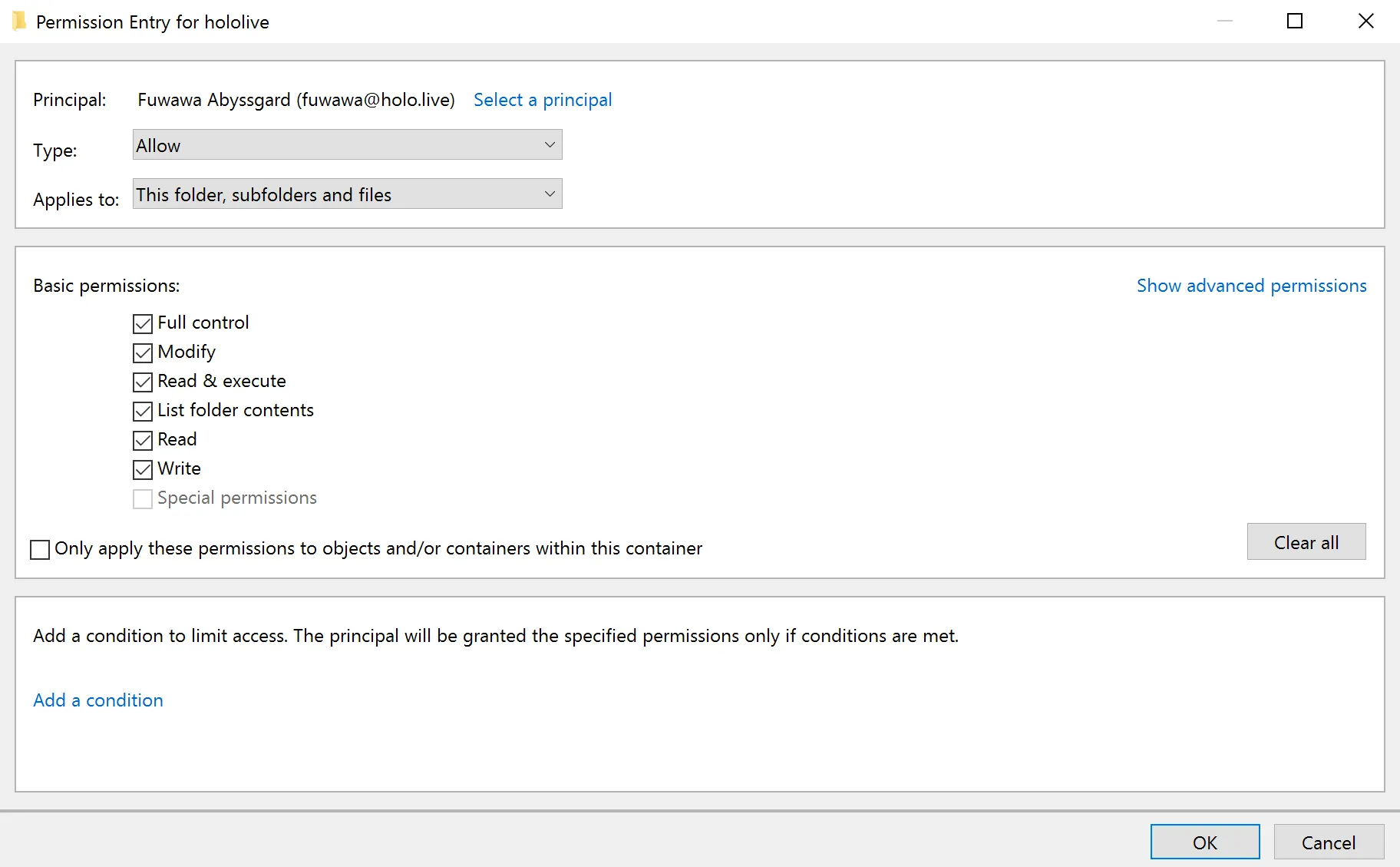 Full Control Permissions Given to Fuwawa