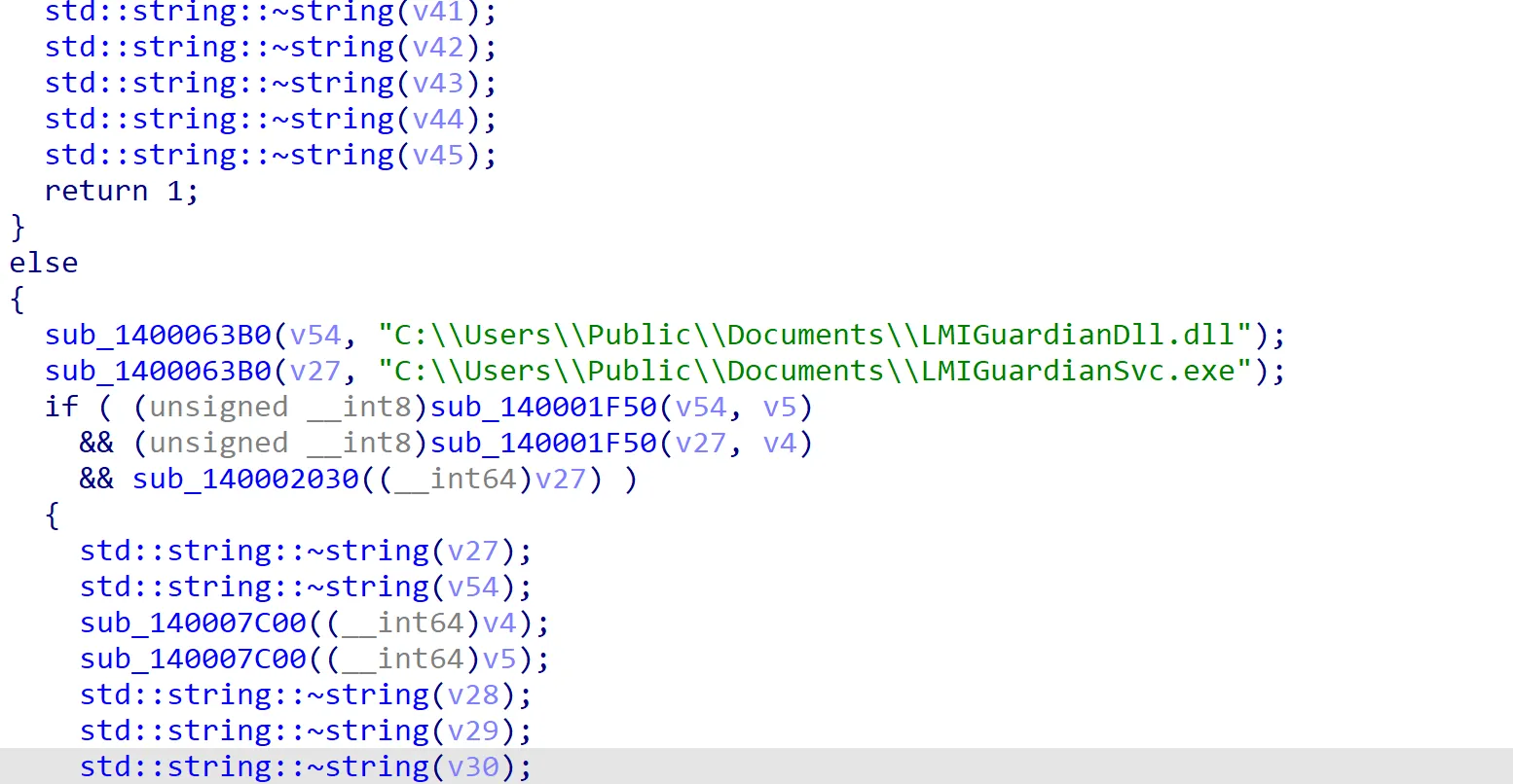 Image of the files dropped from the 3rd stager
