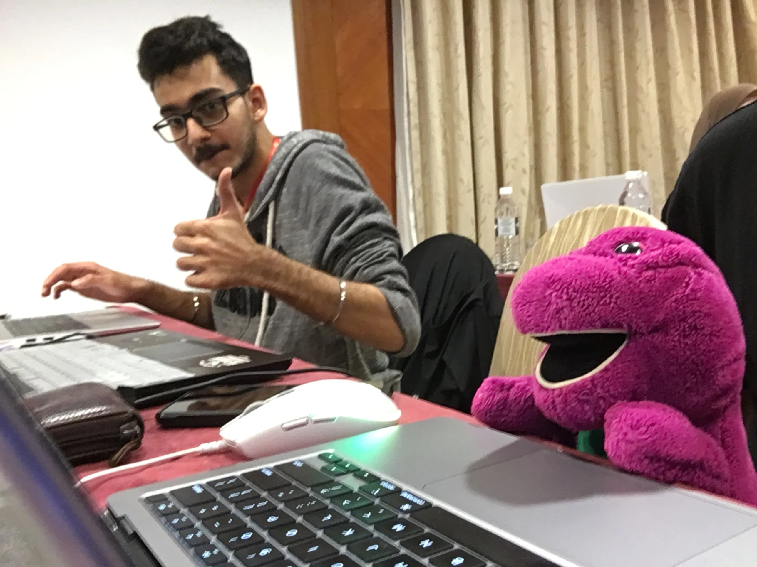 Image of Roheen celebrating with Barney