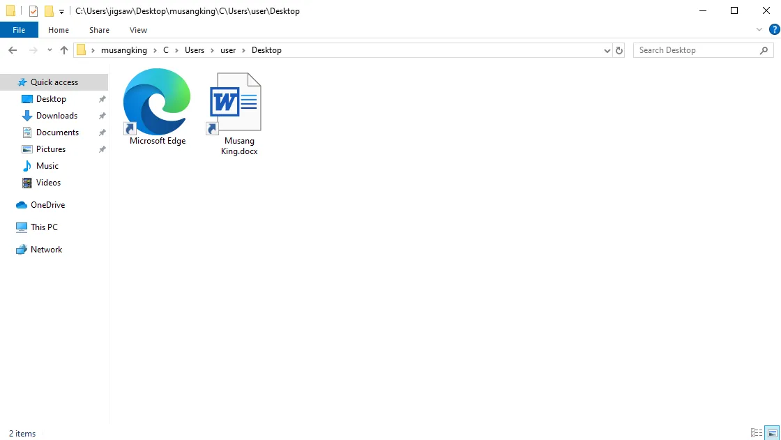 Image of a suspicious LNK file