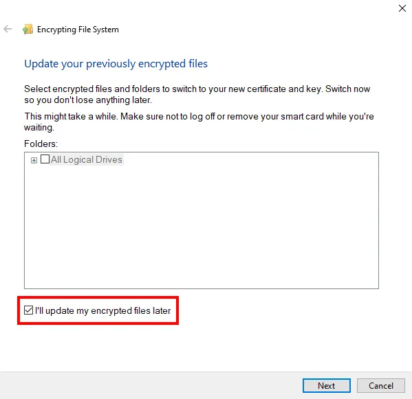 Updating Encrypted Files