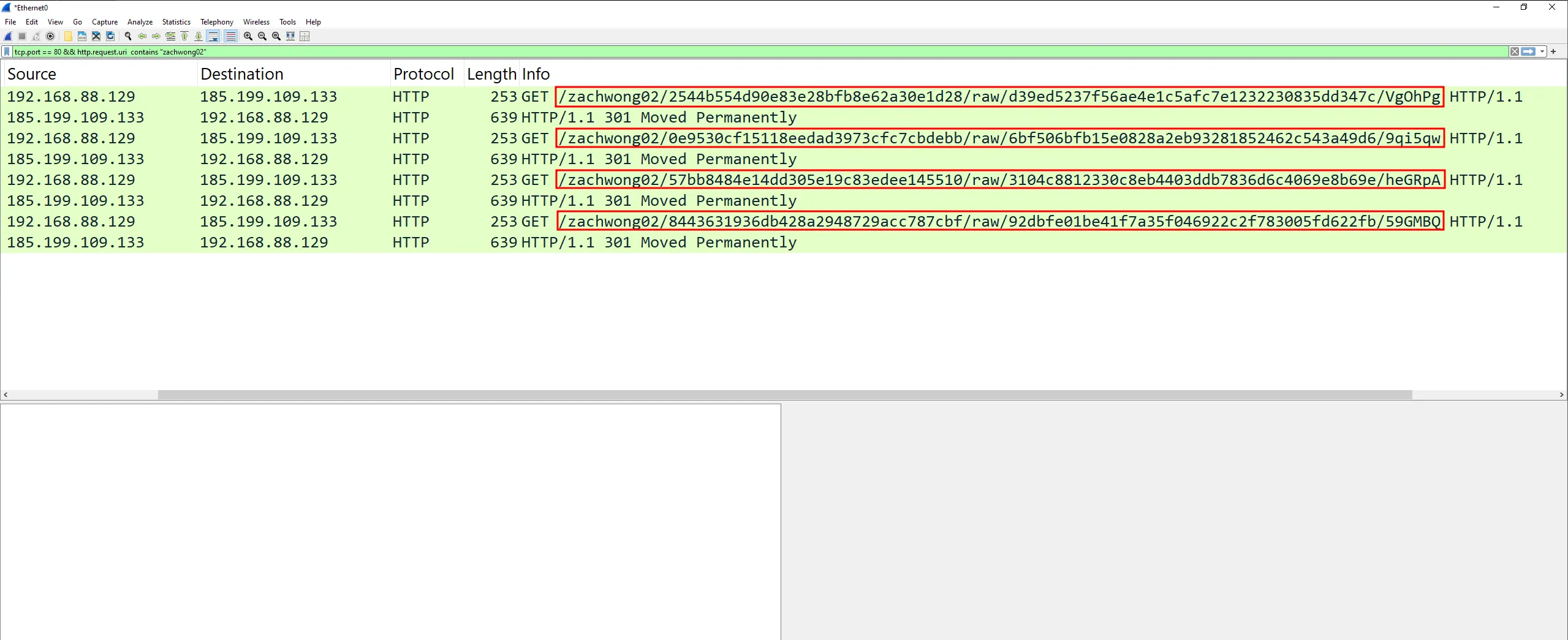 Image of URLs reached out by the 3rd stager