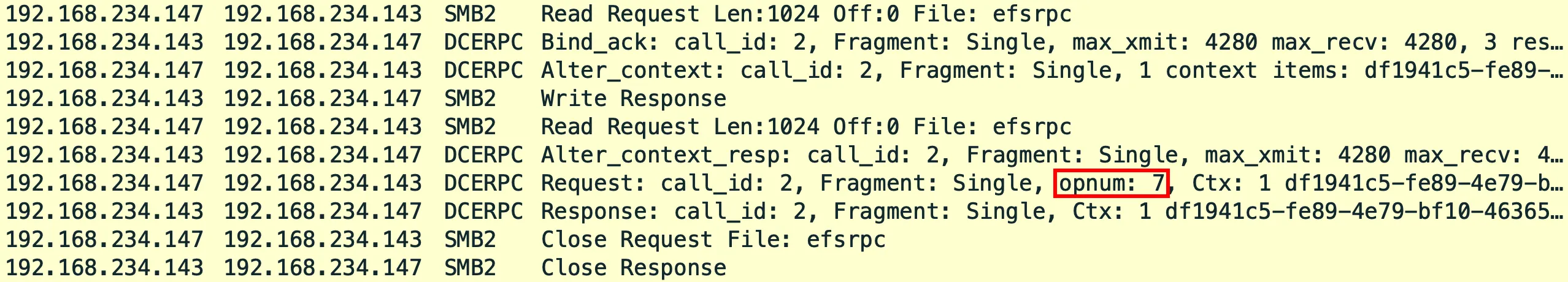 Network Packet Capture of the File’s Recovery Agent