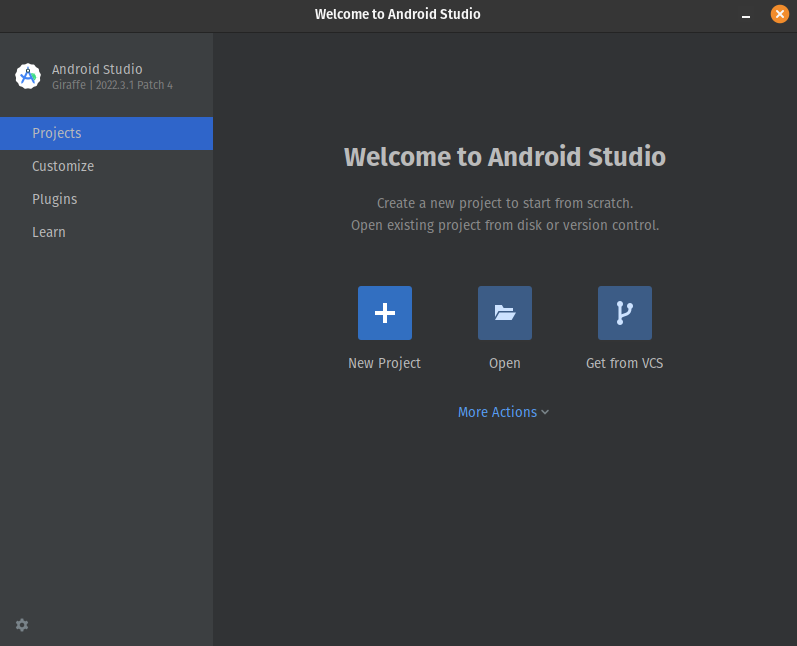 Android Studio Dashboard