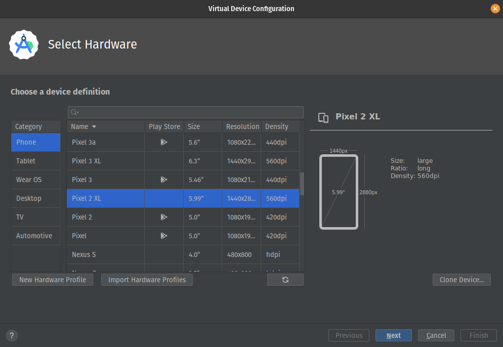 Selecting the Virtual Hardware